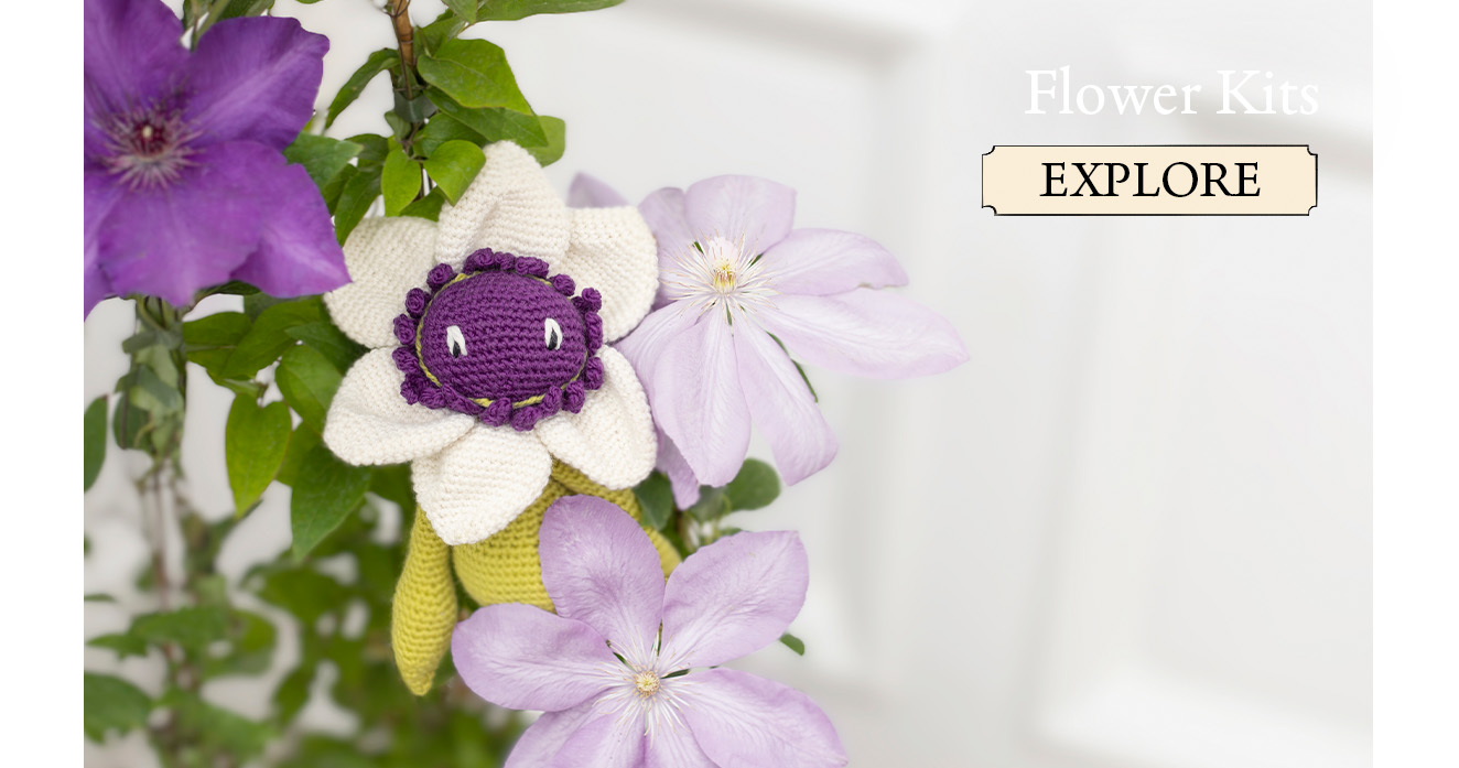 Flower crochet kits toft alexandras garden clematis pattern book